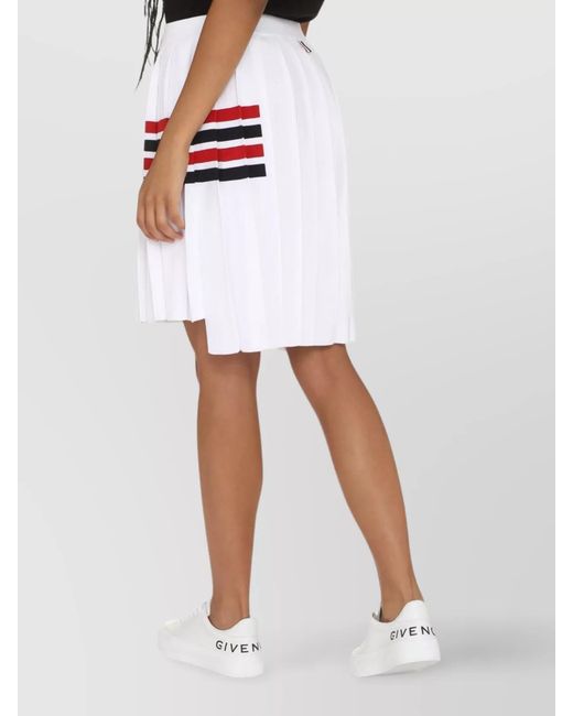 Thom Browne White Pleated Knitted Skirt