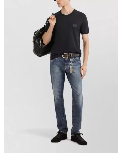 Dolce & Gabbana Blue Slim-Fit Tapered Denim Jeans for men