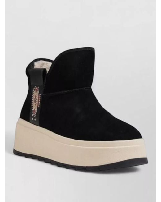 Ash Black Suede Leather Platform Boots