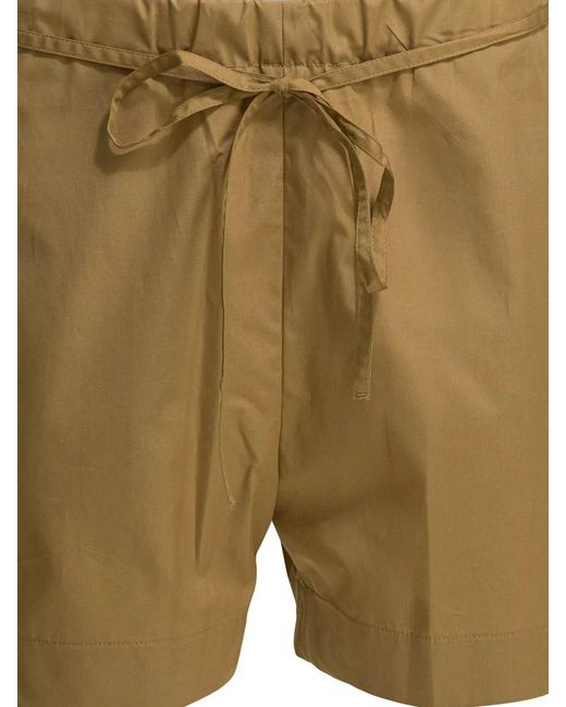Loulou de Saison Green Shorts Elastic Waistband And Back Pocket
