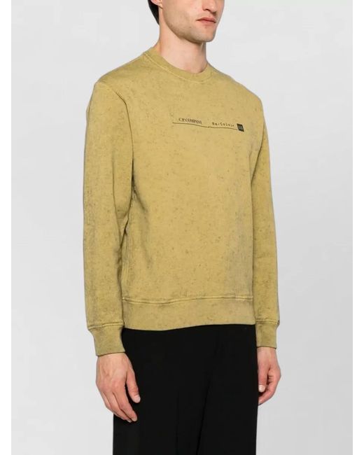 C P Company Natural Crew Neck Sweatshirt Long Sleeve Ribbed Edges for men