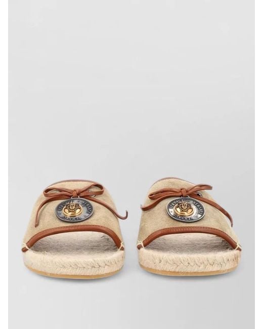 Versace Natural Leather Espadrille Sandals