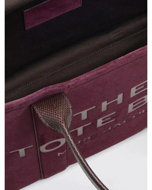 Marc Jacobs Purple Leather Tote Bag Top Handles Design
