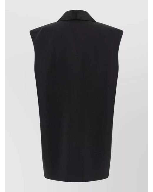 DI.LA3 PARI' Black Tuxedo Style Vest Jacket Notch Lapel