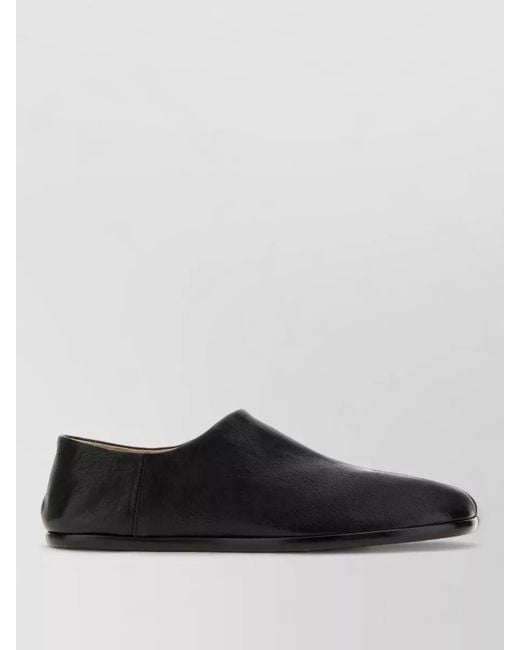 Maison Margiela White Leather Tabi Loafers Flat Sole Round Toe for men