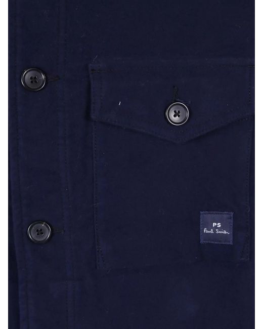 Paul Smith Blue Military Style Overshirt Jacket For for men
