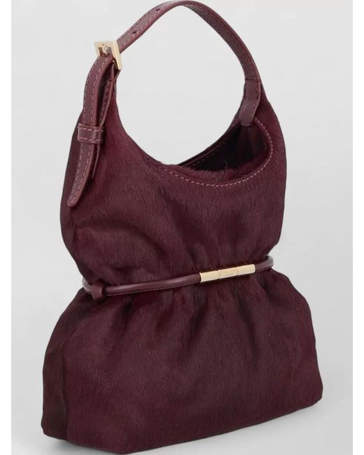 Balmain Purple Mini Leather Clutch Bag