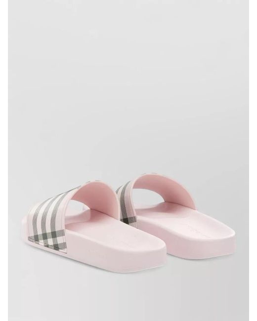 Burberry Pink Check Slides