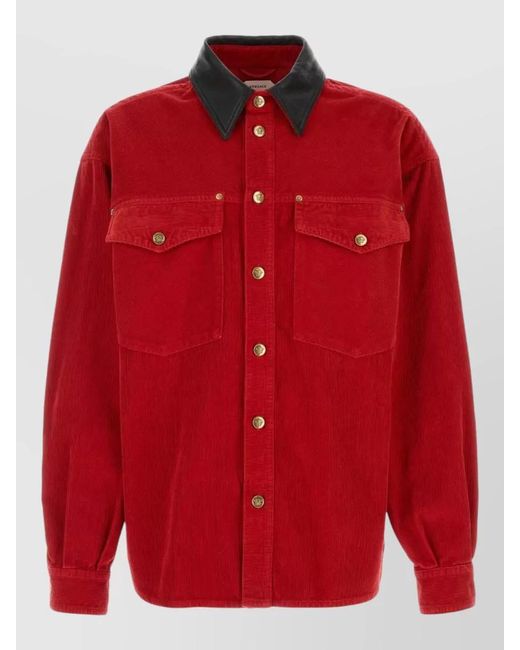 Versace Red Denim Shirt Jacket for men