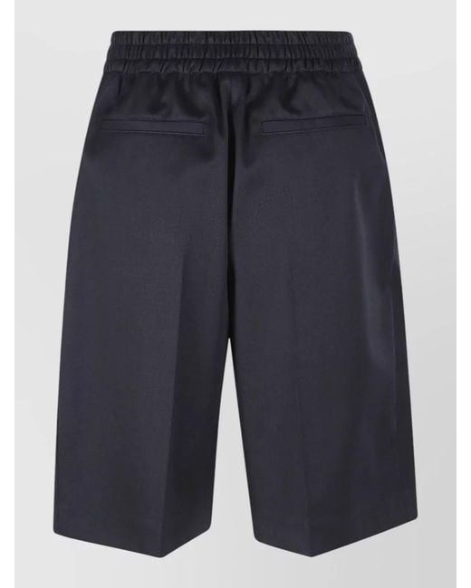 Victoria Beckham Blue Tailored Shorts Pleated Front Back Pockets