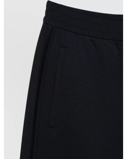 Emporio Armani Blue Cotton Trousers Elastic Waistband Side Pockets