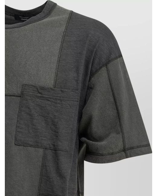 Comme des Garçons Gray Patchwork Crewneck T-Shirt for men