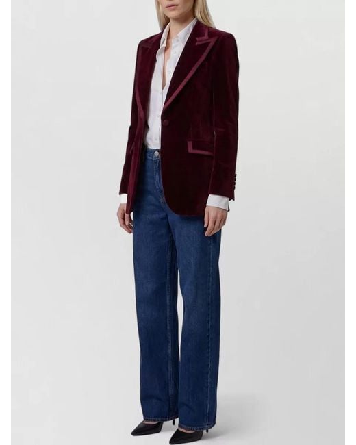 Dolce & Gabbana Purple Single Breasted Velvet Tailoring Jacket