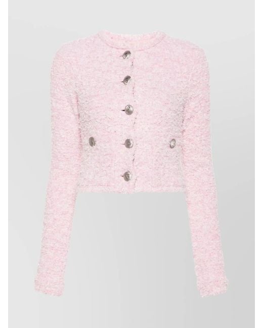 Balenciaga Pink Cropped Tweed Jacket
