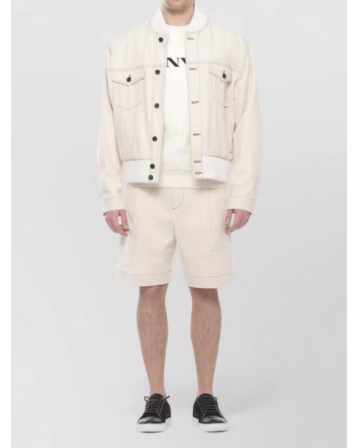 Lanvin Natural Ribbed Bomber Jacket for men