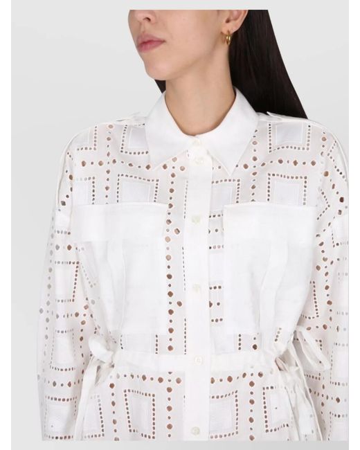 MSGM White Shirt Mini Dress