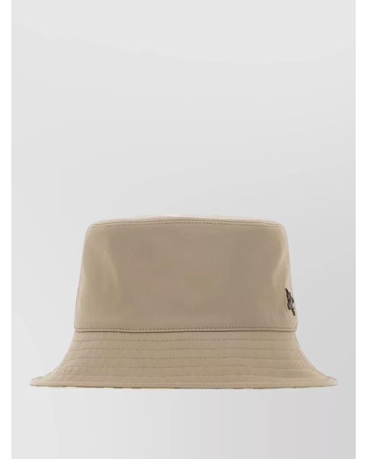 Burberry Natural Stretch Canvas Reversible Bucket Hat Brim