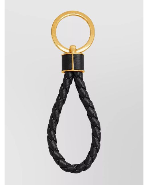 Bottega Veneta Black Leather Keyring