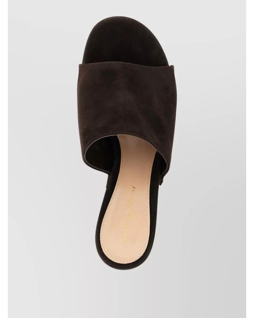 Gianvito Rossi Brown Ardéa Platform Mules Open Toe Studs