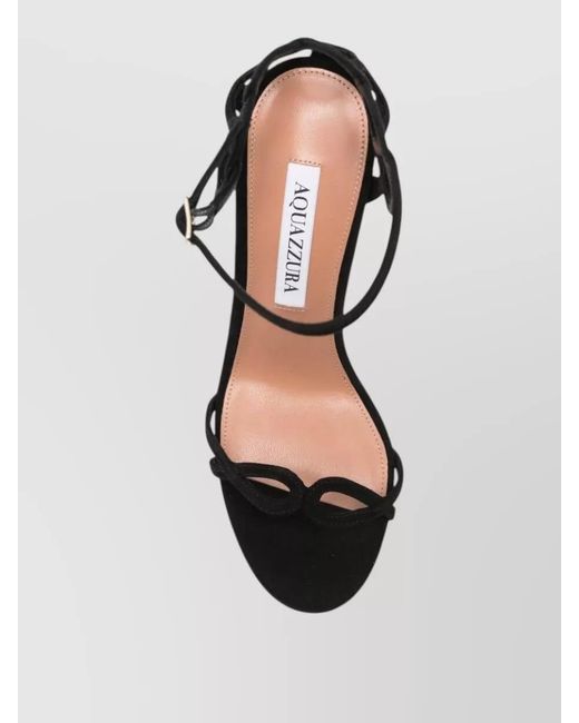 Aquazzura Black Open Toe Stiletto Heel Strappy Pumps