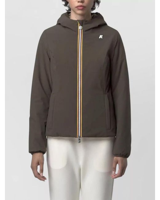 K-Way Gray Lily St Hooded Jacket Elastic Cuffs