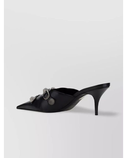 Balenciaga Black Leather Mules