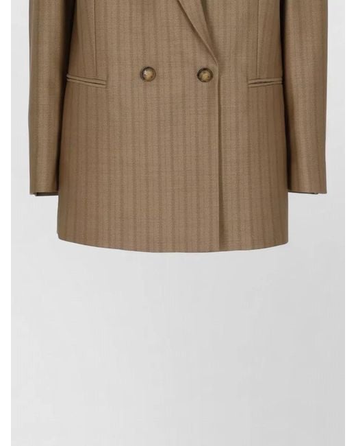 Etro Brown Double Breasted Wool Tailoring Jacket