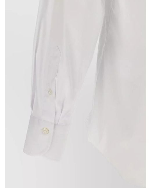 Finamore 1925 White Napoli Shirt Button Down Collar Cuffs for men