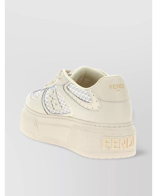 Fendi Natural Leather Low-Top Sneakers