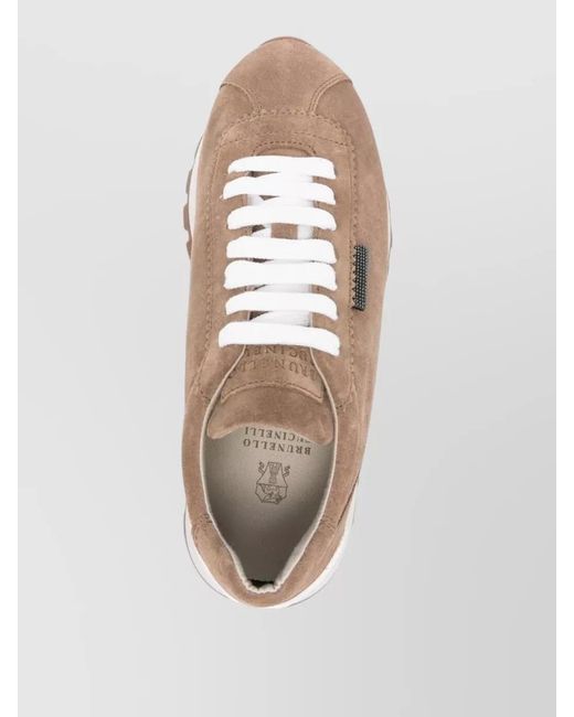 Brunello Cucinelli Pink Leather Low-Top Sneakers