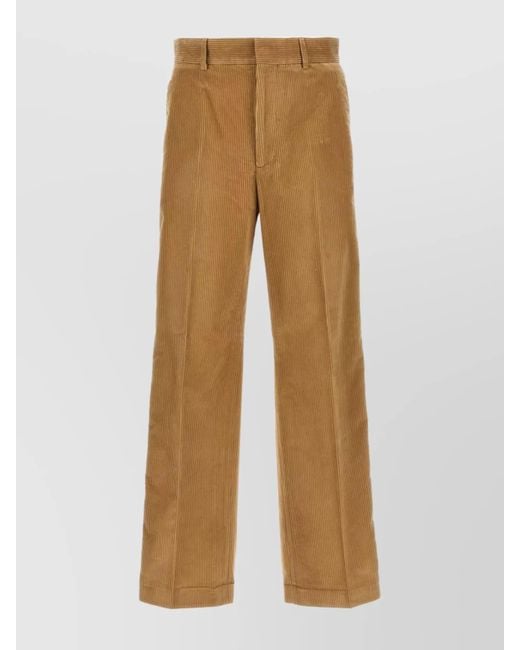Palm Angels Natural Corduroy Straight-Leg Trousers for men