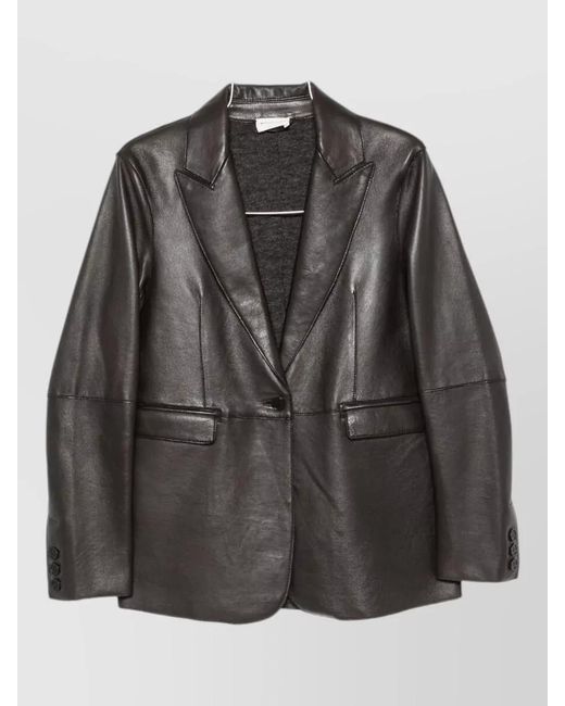 P.A.R.O.S.H. Black Leather Blazer