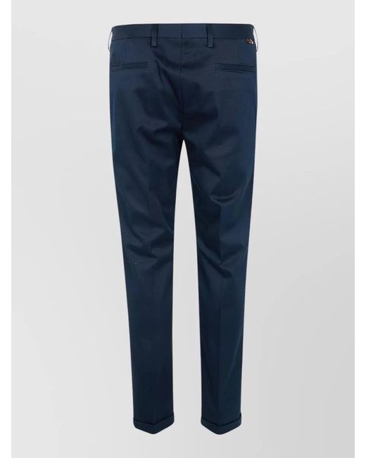 Paul Smith Blue Tailored Trousers Belt Loops Cuffed Hem for men