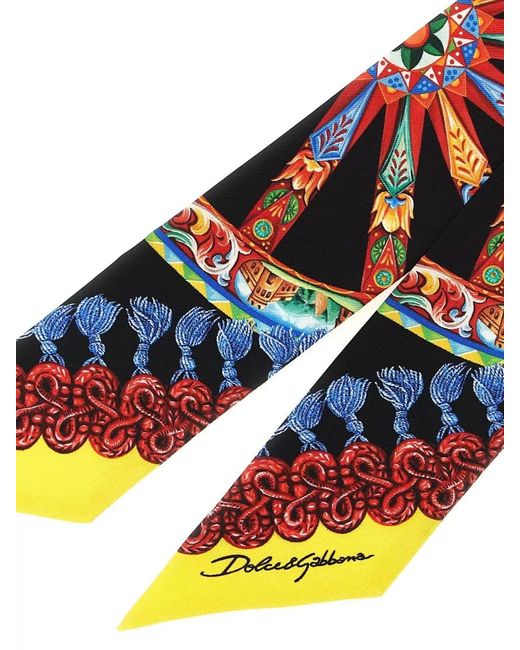Dolce & Gabbana White Carretto Print Tie Rectangular Shape