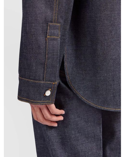 Ferragamo Blue Cotton Shirt for men