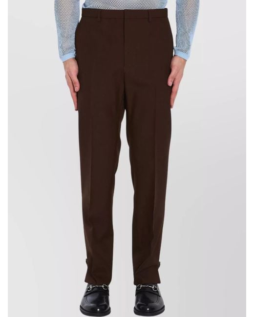 Gucci Brown Wool Straight-Leg Trousers for men