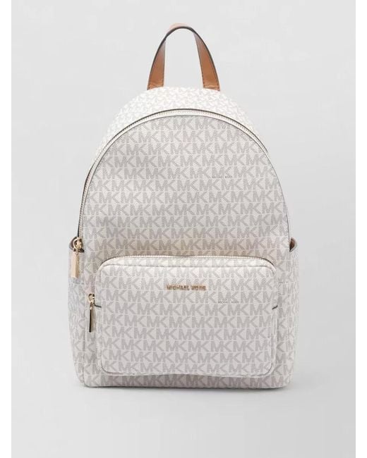 MICHAEL Michael Kors White Tanner Backpack Handle Adaptable Straps Pocket