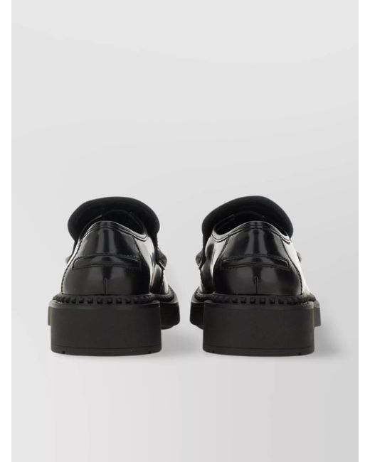 Ash Black Leather Loafers