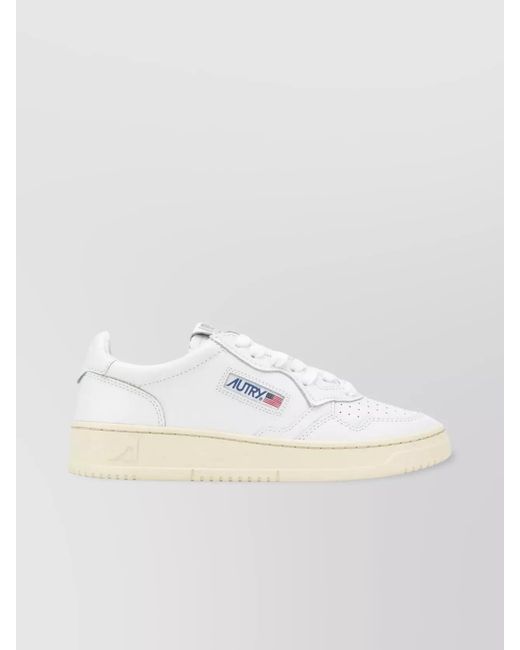 Autry White Leather Medalist Low-Top Sneakers