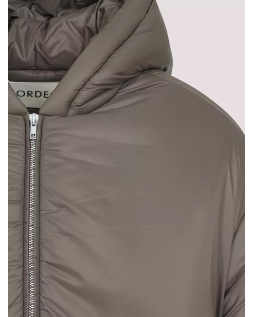 Mordecai Gray Hooded Puffer Jacket Quilted Texture Side Pockets for men