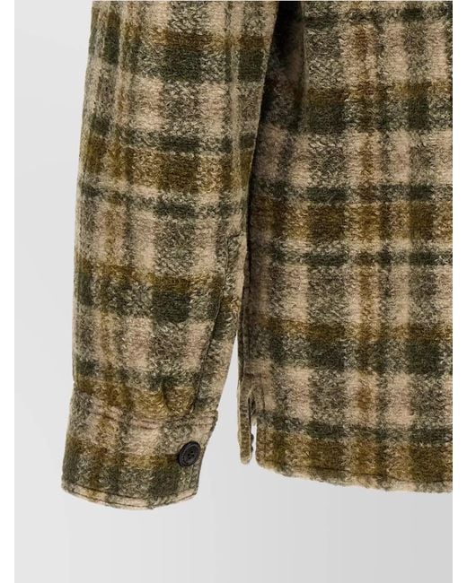 Isabel Marant Green Wool Blend Checked Shirt Jacket for men