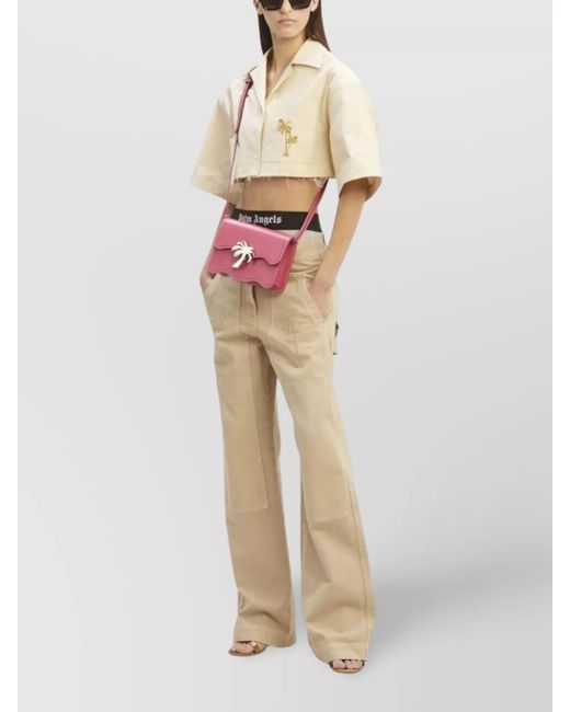 Palm Angels Pink Palm Leather Crossbody Bag