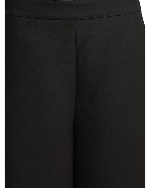 Chloé Black Virgin Wool Mid-Rise Wide-Leg Cropped Tailored Shorts
