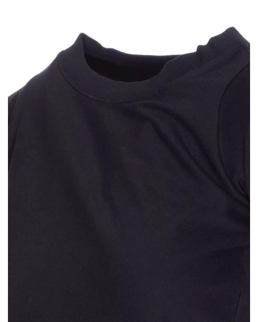Courreges Blue Cotton Asymmetric Cutout T-Shirt