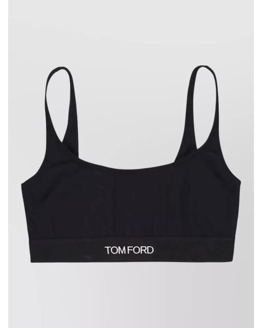 Tom Ford Black Modal Scoop Neck Bra Adjustable Straps