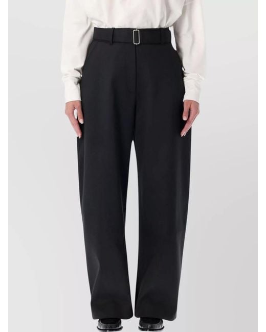 Studio Nicholson Blue Belted Wide-Leg Trousers