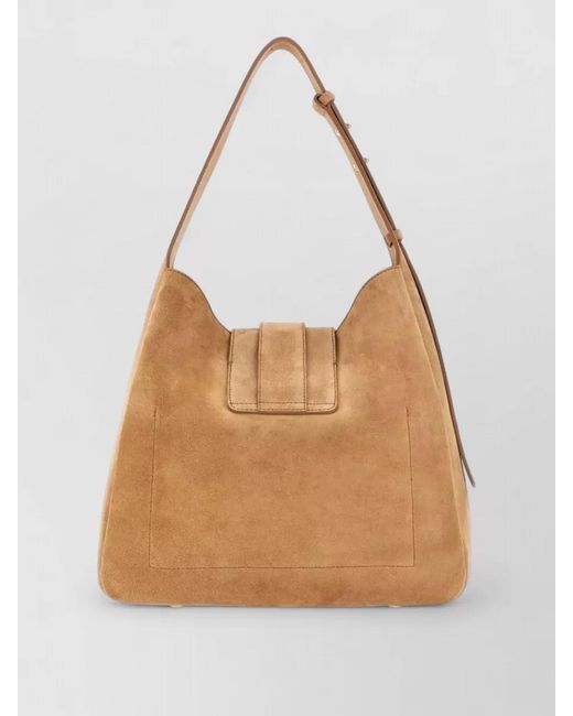 Hogan Natural H-Hobo Suede Leather Shoulder Bag