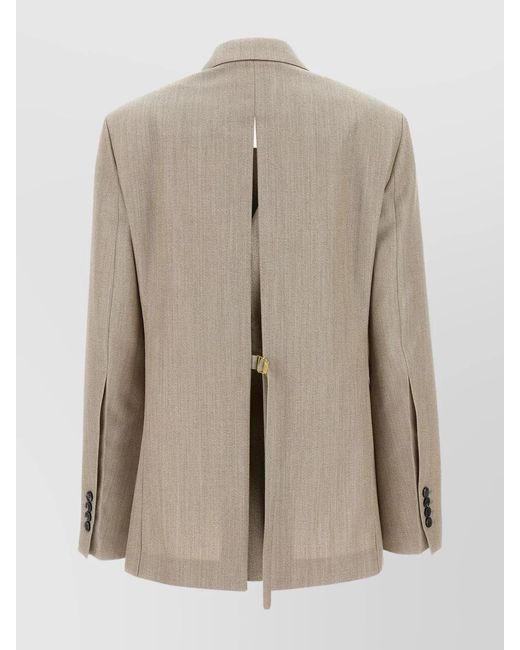 AMI Natural Virgin Wool Double-Breasted Blazer