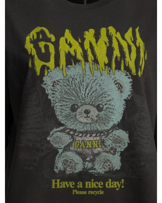 Ganni Black Forest Teddy Graphic Relaxed T-Shirt