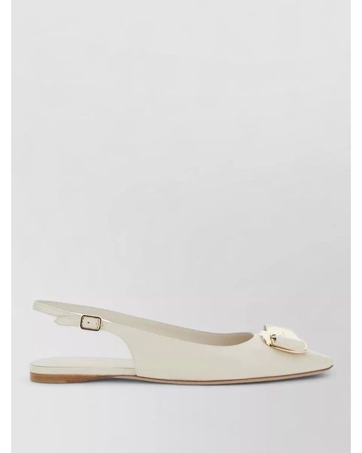 Ferragamo Natural Leather Slingback Pumps